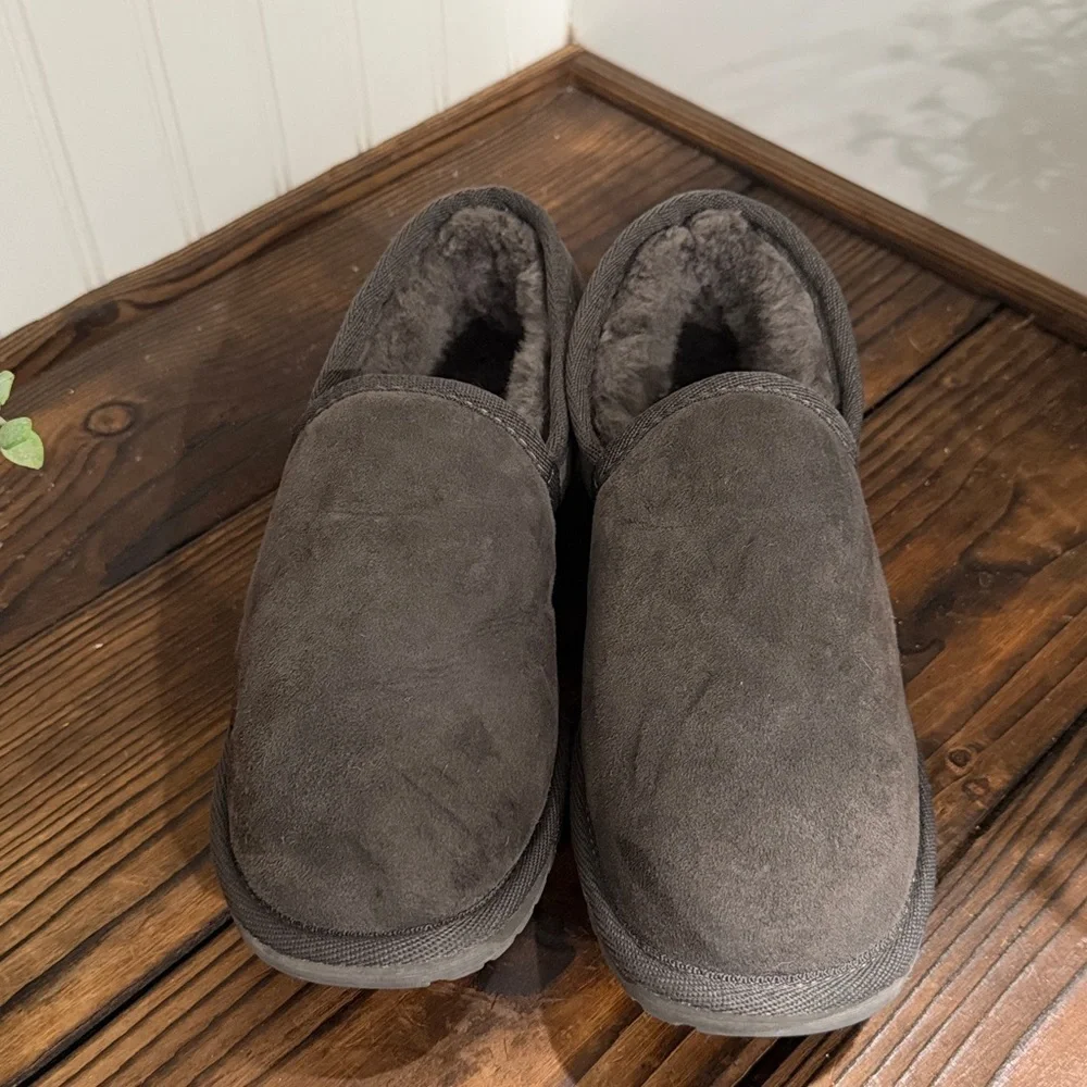 Emu Australia Platinum Ashford Sueded Leather and Wool Slip-On Shoes/Slippers